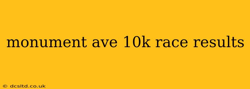 monument ave 10k race results