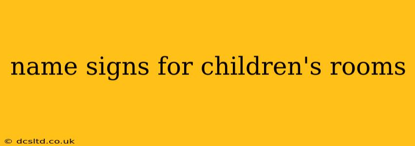 name signs for children's rooms