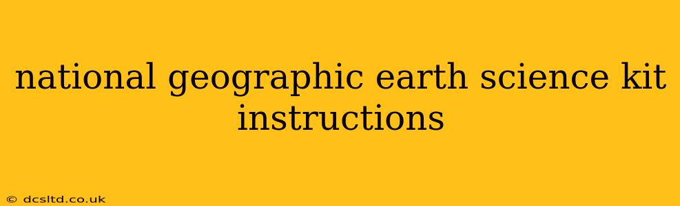 national geographic earth science kit instructions