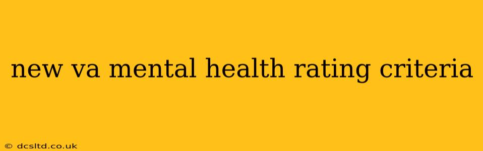 new va mental health rating criteria