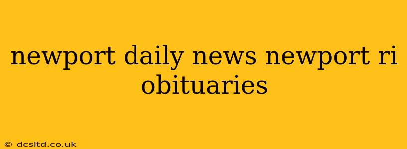 newport daily news newport ri obituaries