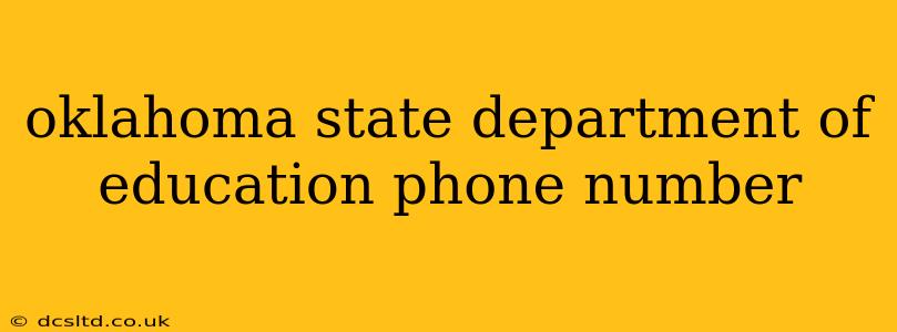 oklahoma state department of education phone number