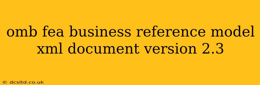 omb fea business reference model xml document version 2.3