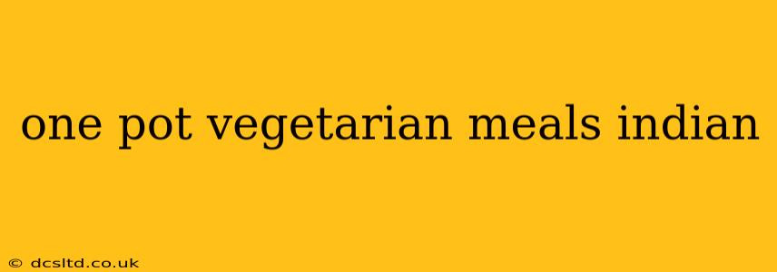 one pot vegetarian meals indian