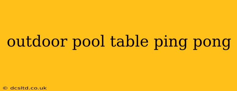 outdoor pool table ping pong
