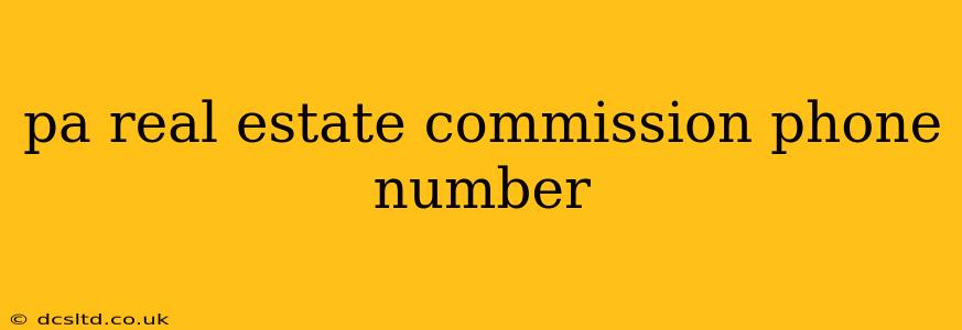 pa real estate commission phone number