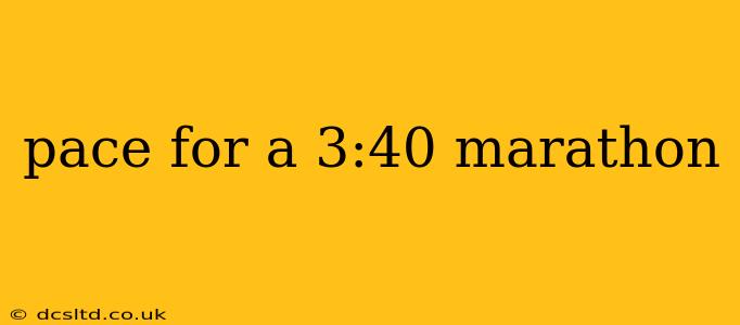 pace for a 3:40 marathon