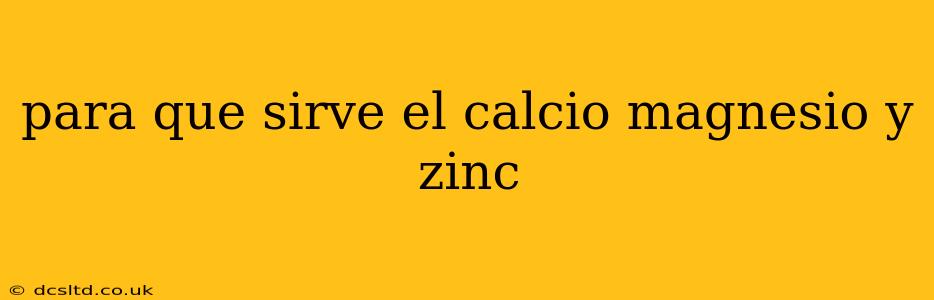 para que sirve el calcio magnesio y zinc