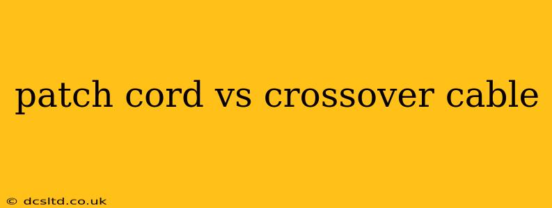 patch cord vs crossover cable