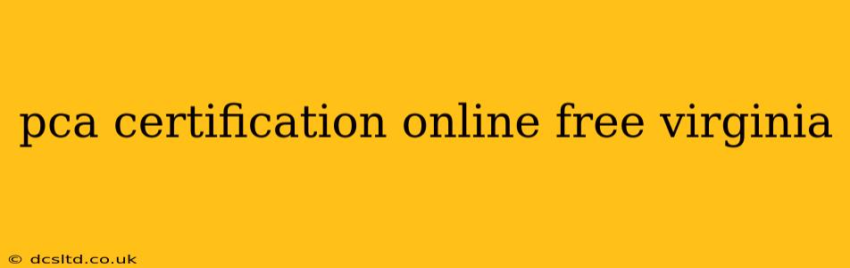 pca certification online free virginia