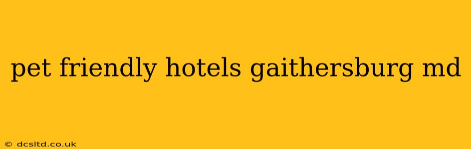 pet friendly hotels gaithersburg md