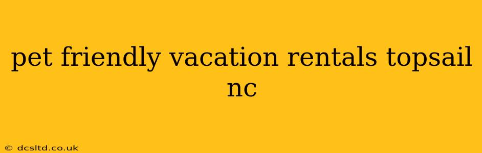 pet friendly vacation rentals topsail nc