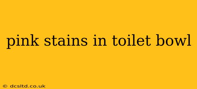 pink stains in toilet bowl
