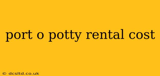 port o potty rental cost