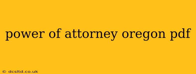 power of attorney oregon pdf