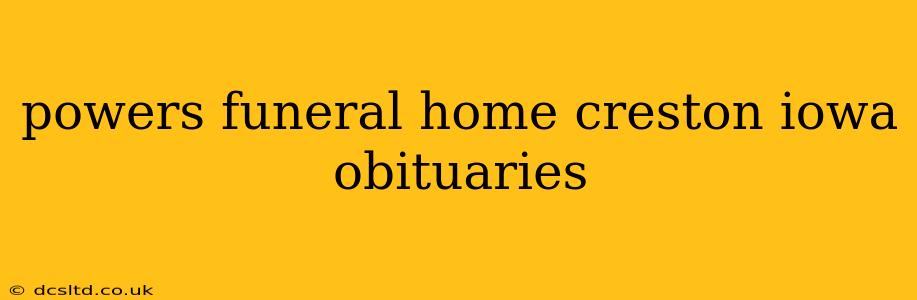 powers funeral home creston iowa obituaries