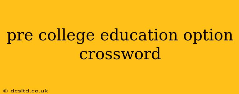 pre college education option crossword