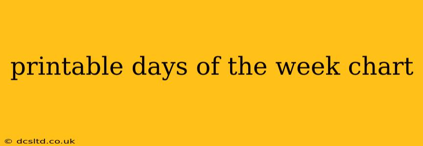 printable days of the week chart
