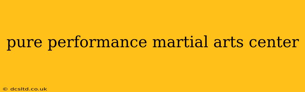 pure performance martial arts center