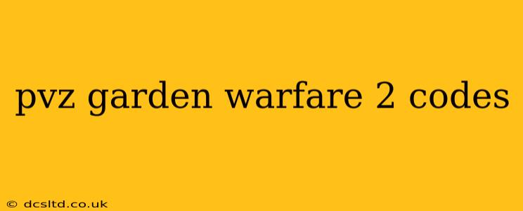 pvz garden warfare 2 codes