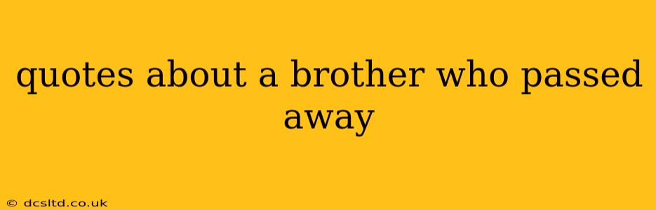quotes about a brother who passed away