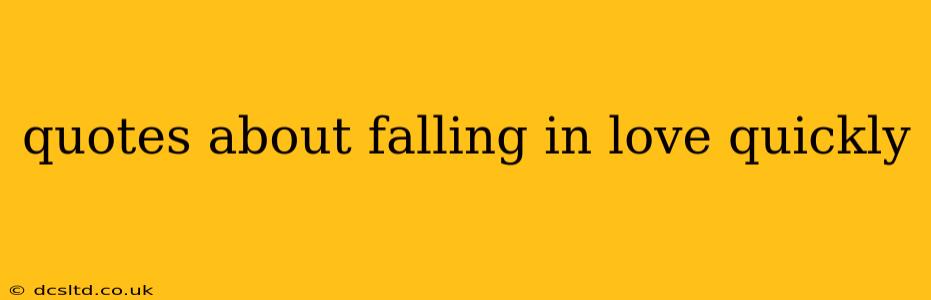 quotes about falling in love quickly