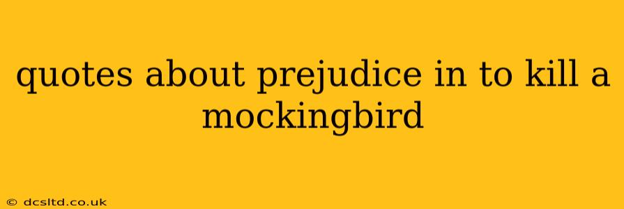 quotes about prejudice in to kill a mockingbird