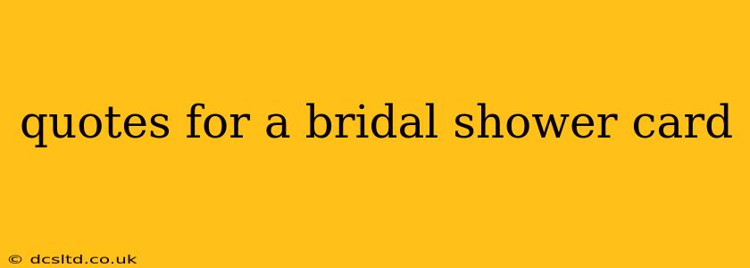 quotes for a bridal shower card