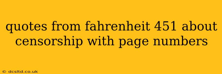 quotes from fahrenheit 451 about censorship with page numbers