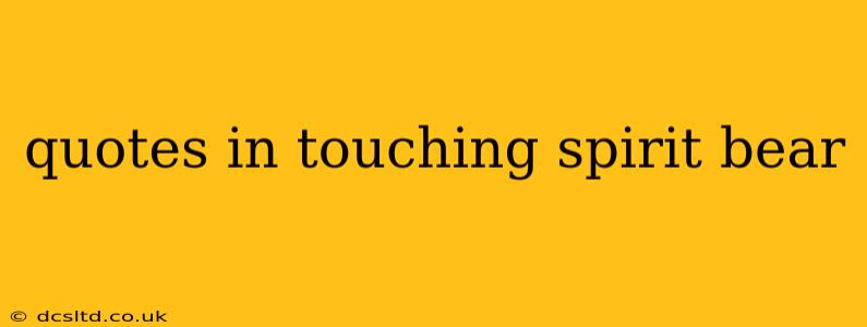 quotes in touching spirit bear