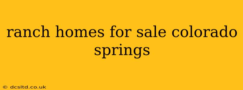 ranch homes for sale colorado springs