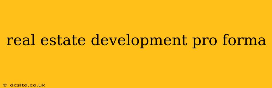 real estate development pro forma