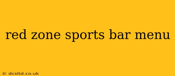 red zone sports bar menu