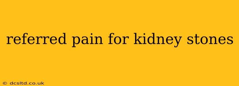 referred pain for kidney stones
