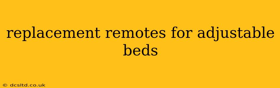 replacement remotes for adjustable beds