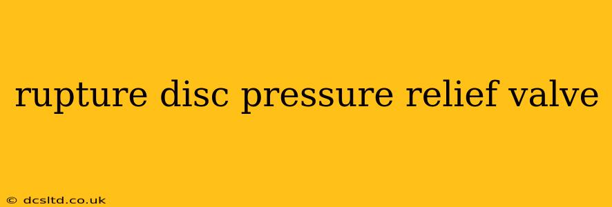 rupture disc pressure relief valve