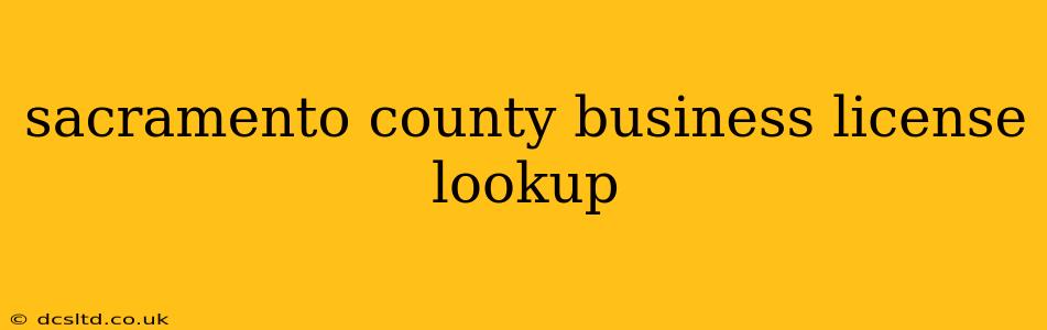 sacramento county business license lookup