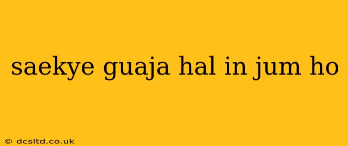 saekye guaja hal in jum ho