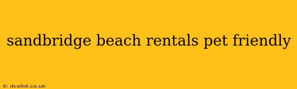 sandbridge beach rentals pet friendly