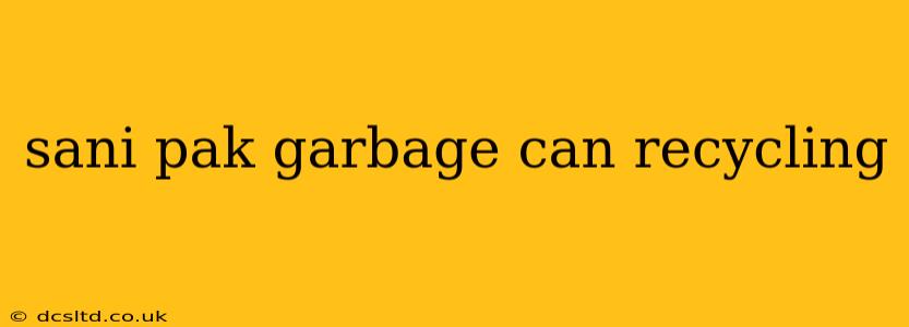 sani pak garbage can recycling