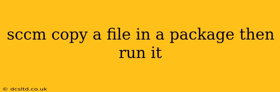 sccm copy a file in a package then run it