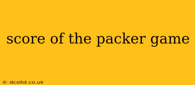 score of the packer game