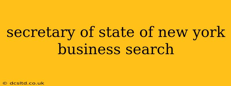 secretary of state of new york business search
