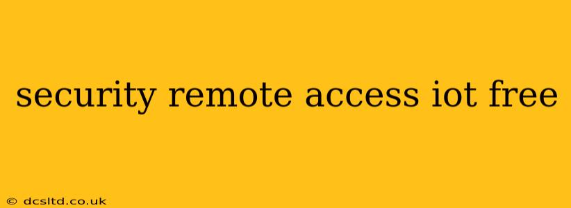 security remote access iot free