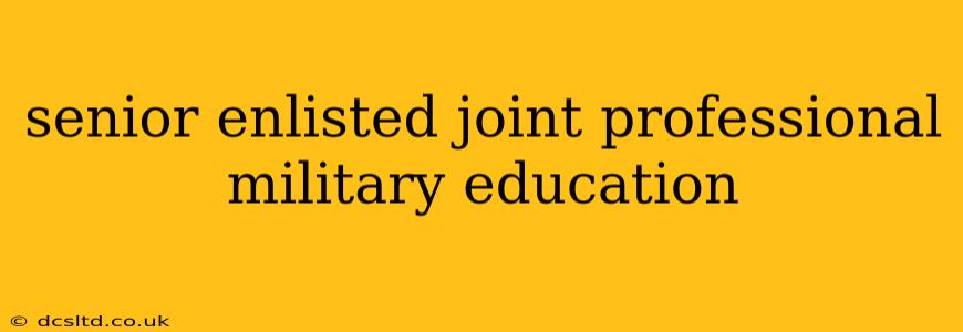 senior enlisted joint professional military education