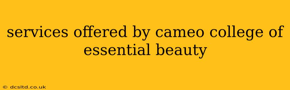 services offered by cameo college of essential beauty