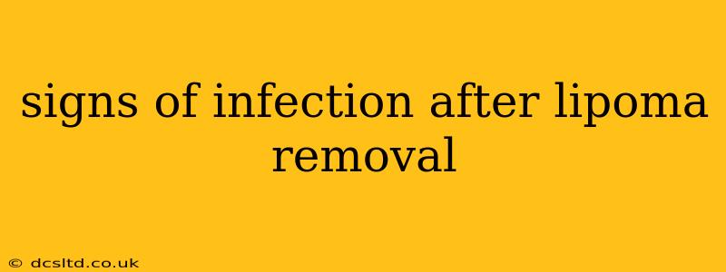 signs of infection after lipoma removal