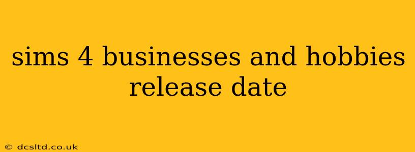 sims 4 businesses and hobbies release date