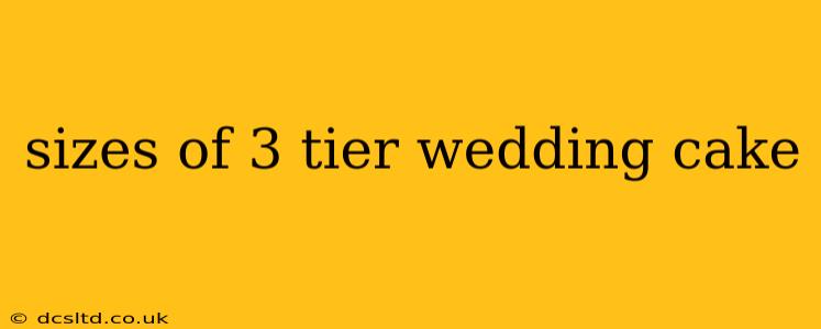 sizes of 3 tier wedding cake