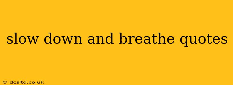 slow down and breathe quotes